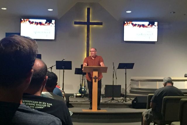Photo of Pastor Bob Cote Preaching